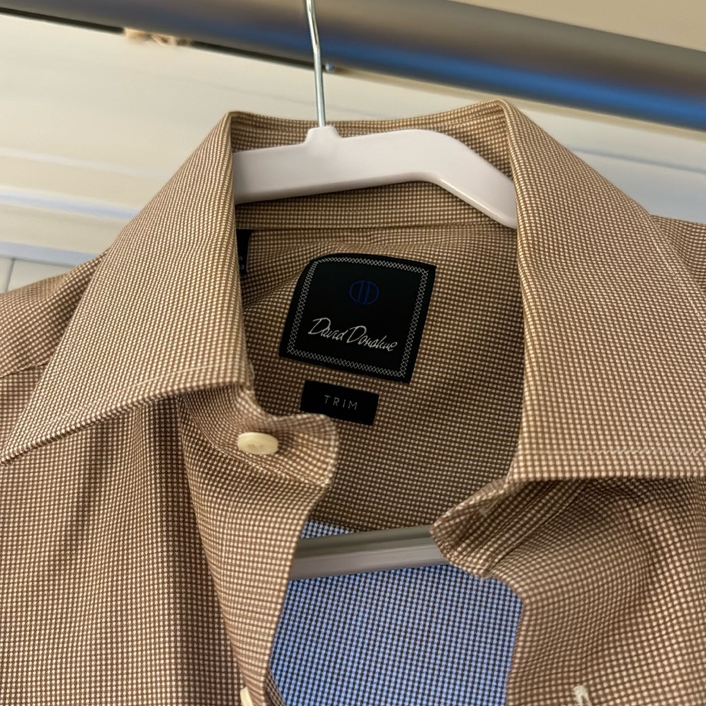 Never worn light brown David Donahue shirt